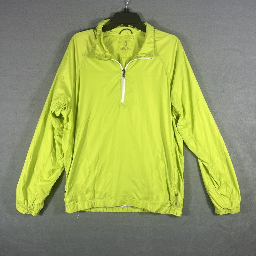 Bobby Jones X-H2O Men's XL Lime Green Quarter Zip Windbreaker Active Jacket